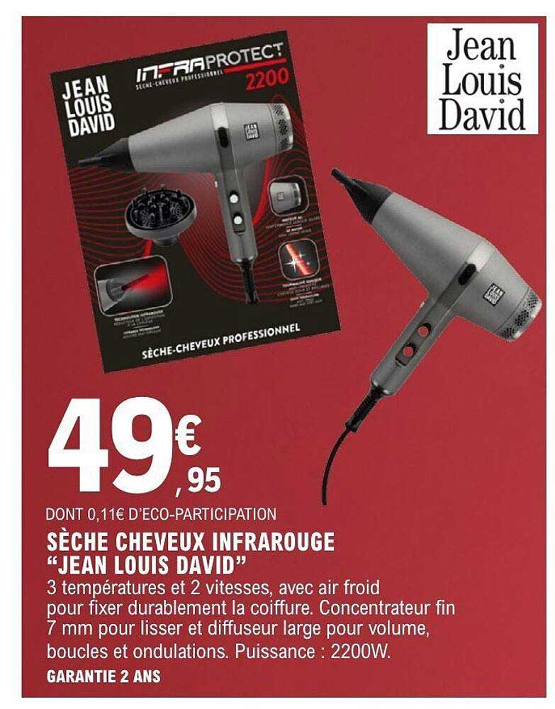 SÈCHE CHEVEUX INFRAROUGE “JEAN LOUIS DAVID”