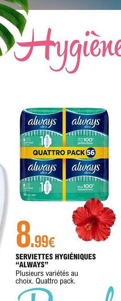 SERVIETTES HYGIÉNIQUES “ALWAYS”