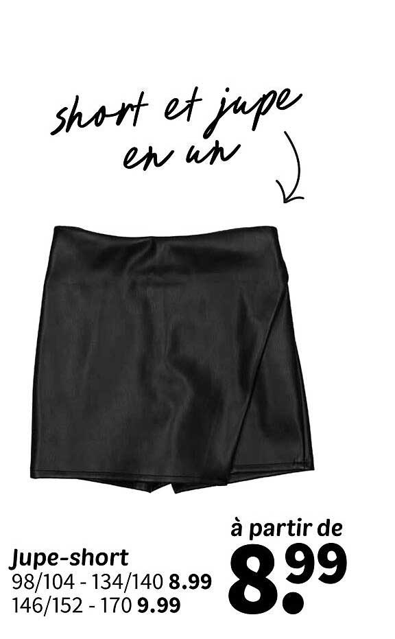 short et jupe en un