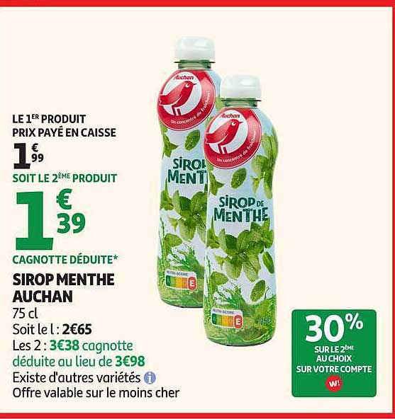 SIROP MENTHE AUCHAN