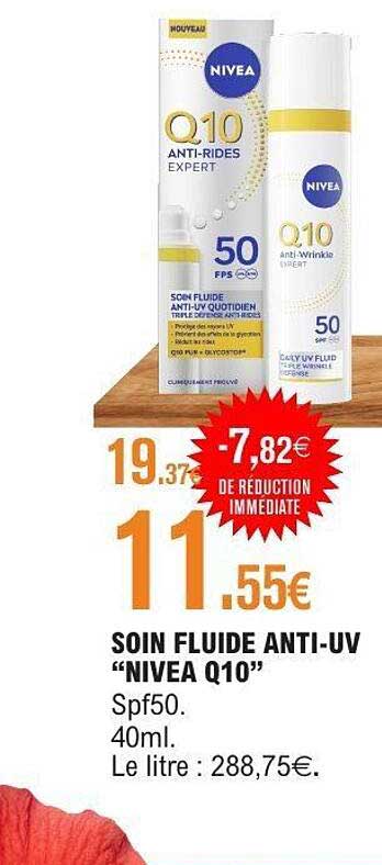 SOIN FLUIDE ANTI-UV “NIVEA Q10” Spf50. 40ml.