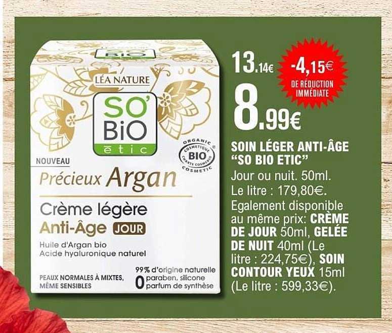 SOIN LÉGER ANTI-ÂGE “SO BIO ETIC”
