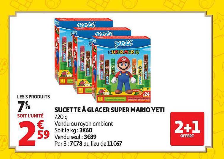 SUCETTE À GLACER SUPER MARIO YETI