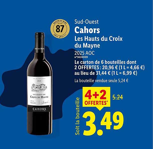 Sud-Ouest Cahors Les Hauts du Croix du Mayne 2025 AOC