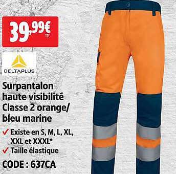 Surpantalon haute visibilité Classe 2 orange/ bleu marine