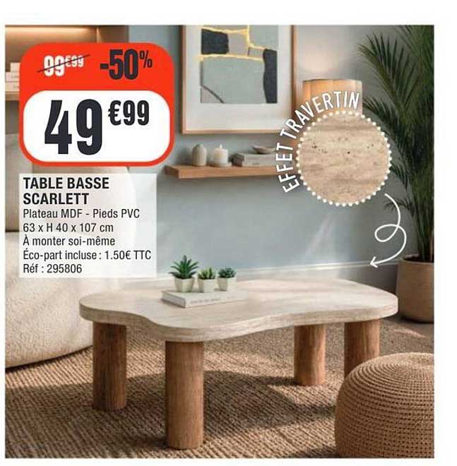 TABLE BASSE SCARLETT