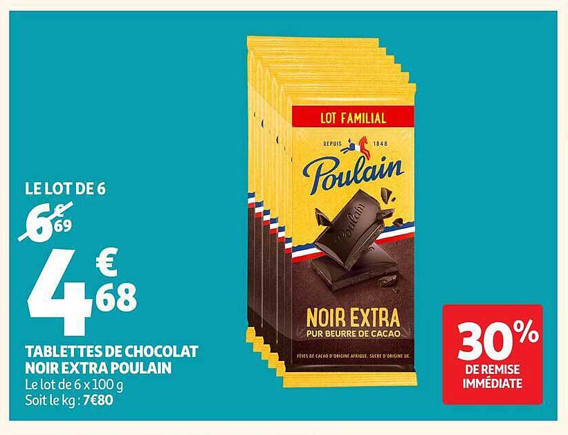TABLETTES DE CHOCOLAT NOIR EXTRA POULAIN