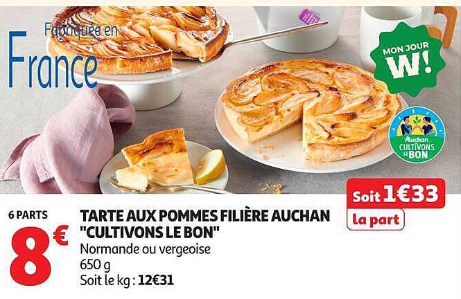 TARTE AUX POMMES FILIÈRE AUCHAN "CULTIVONS LE BON"