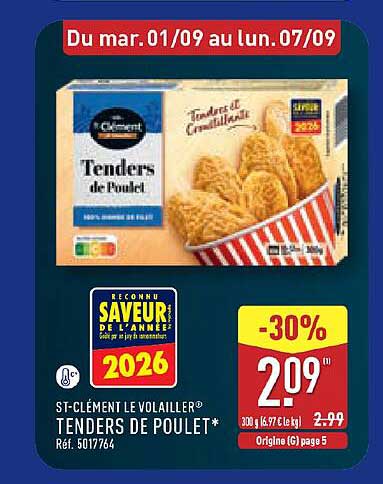 TENDERS DE POULET*