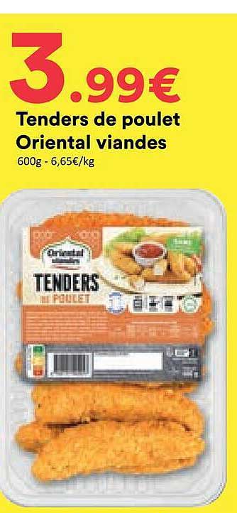 Tenders de poulet Oriental viandes