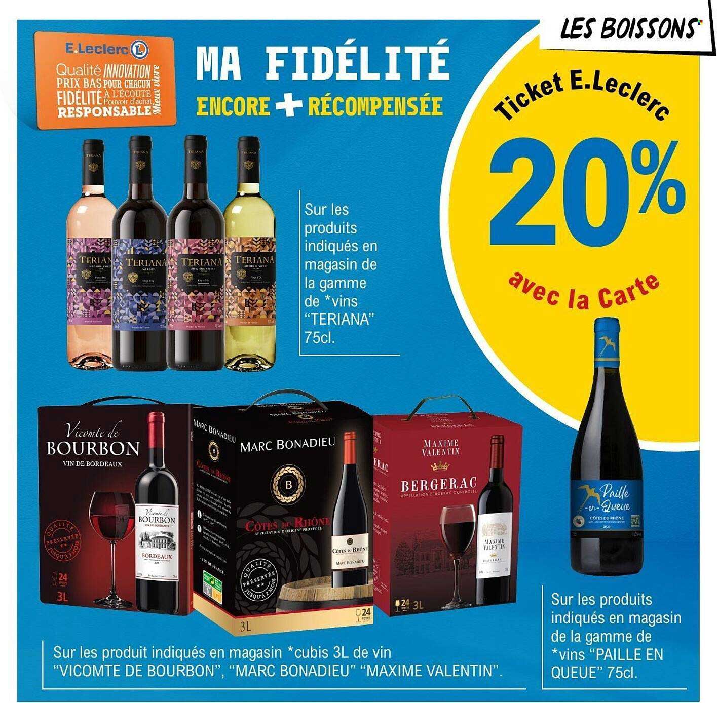 Ticket E.Leclerc 20% avec la Carte