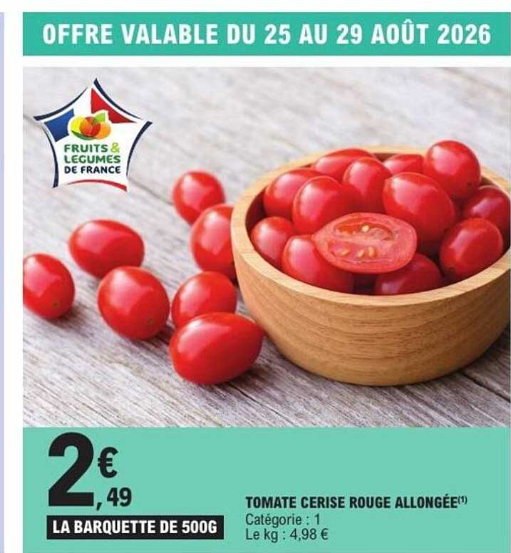 TOMATE CERISE ROUGE ALLONGÉE