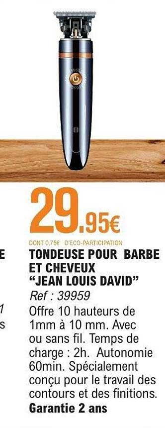 TONDEUSE POUR BARBE ET CHEVEUX “JEAN LOUIS DAVID”