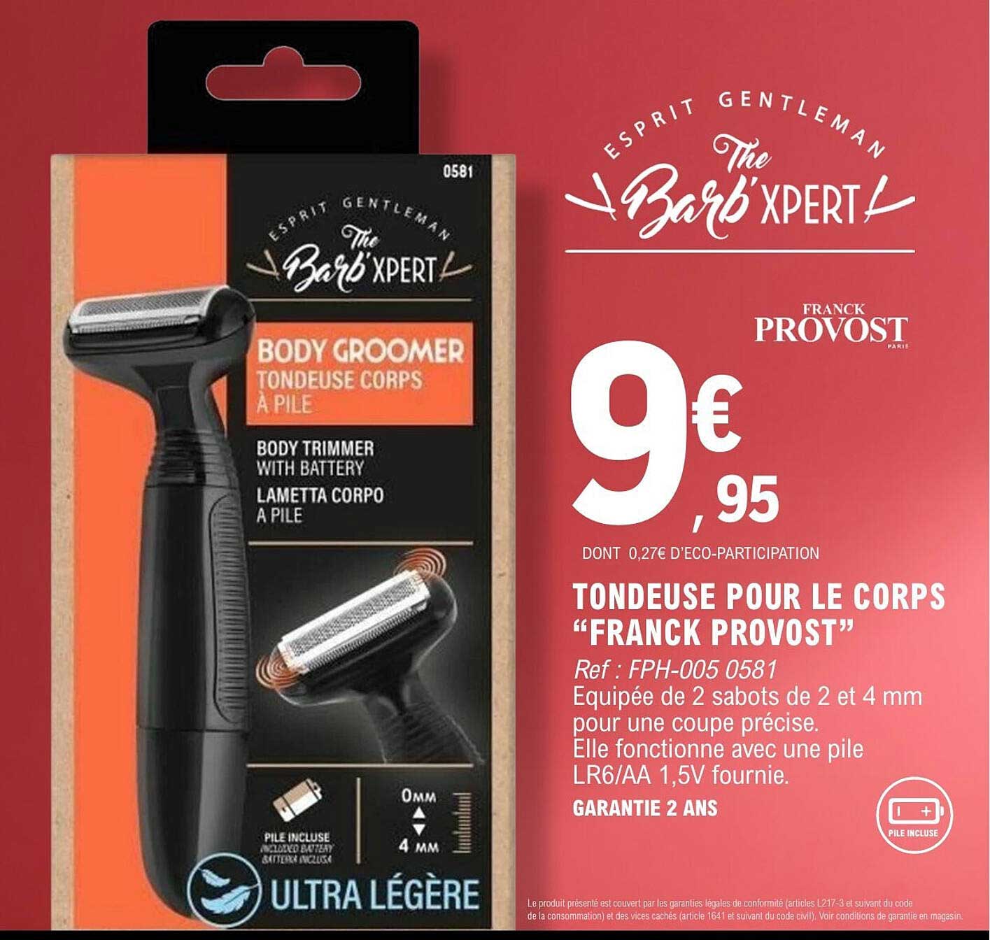 TONDEUSE POUR LE CORPS “FRANCK PROVOST”