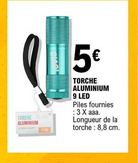 TORCHE ALUMINIUM 9 LED