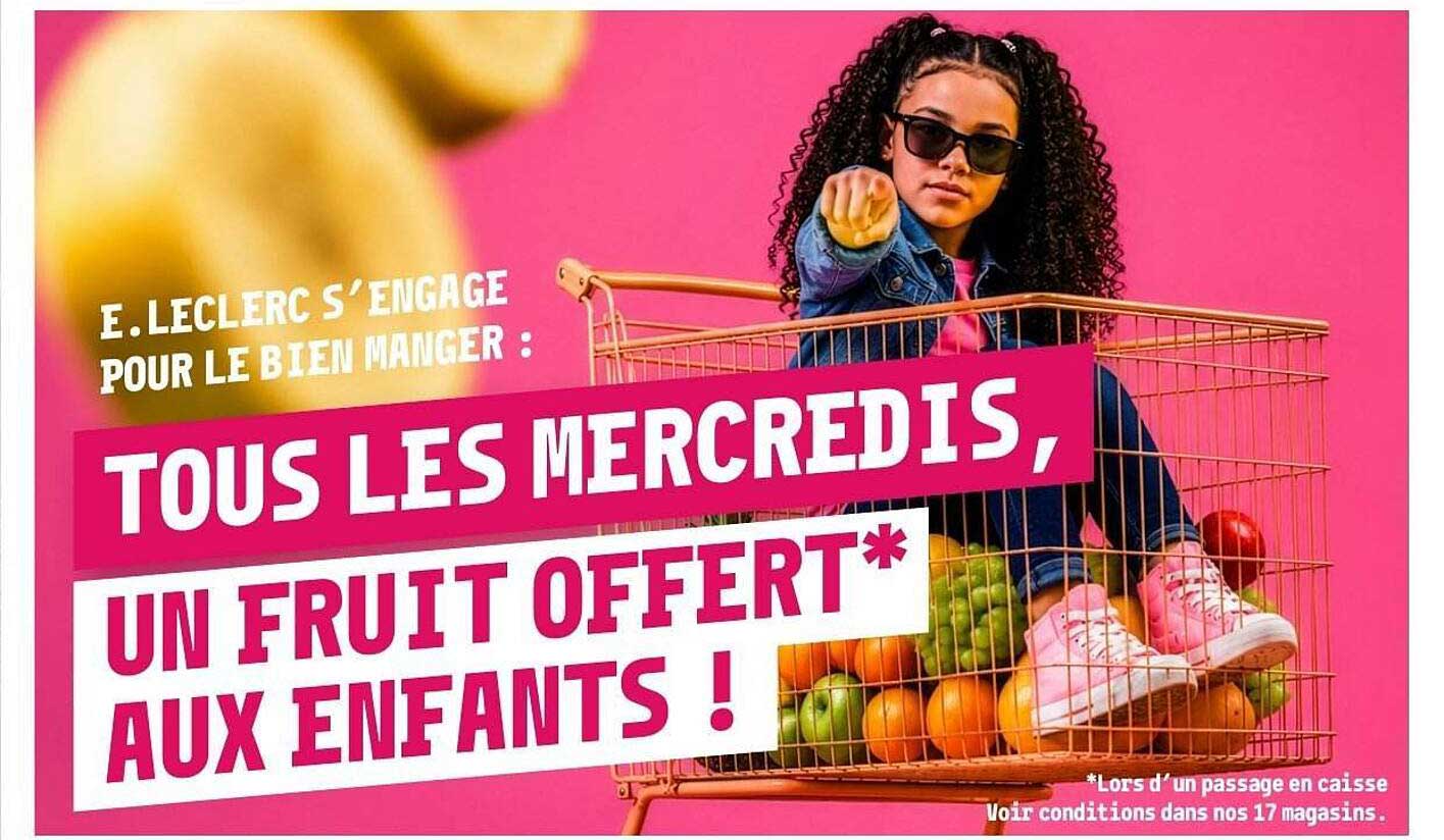 TOUS LES MERCREDIS, UN FRUIT OFFERT* AUX ENFANTS !