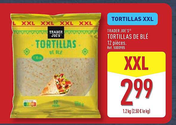 TRADER JOE'S® TORTILLAS DE BLÉ 12 pièces.