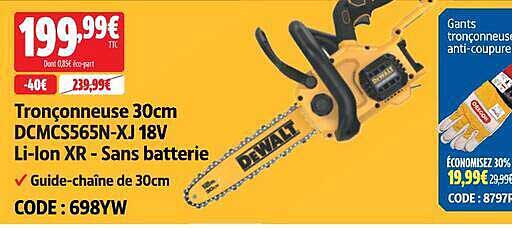 Tronçonneuse 30cm DCMCSS65N-XJ 18V Li-ion XR - Sans batterie