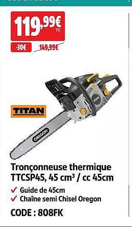 Tronçonneuse thermique TTCS45, 45 cm³ / cc 45cm