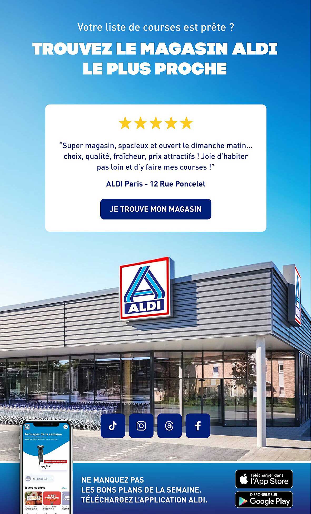 TROUVEZ LE MAGASIN ALDI LE PLUS PROCHE