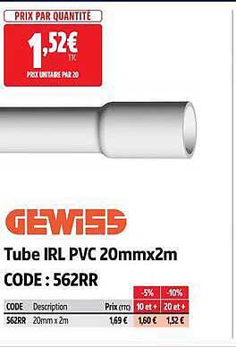 Tube IRL PVC 20mmx2m
