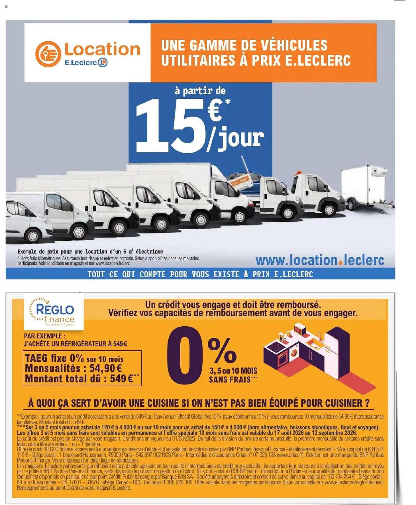 UNE GAMME DE VÉHICULES UTILITAIRES À PRIX E.LECLERC