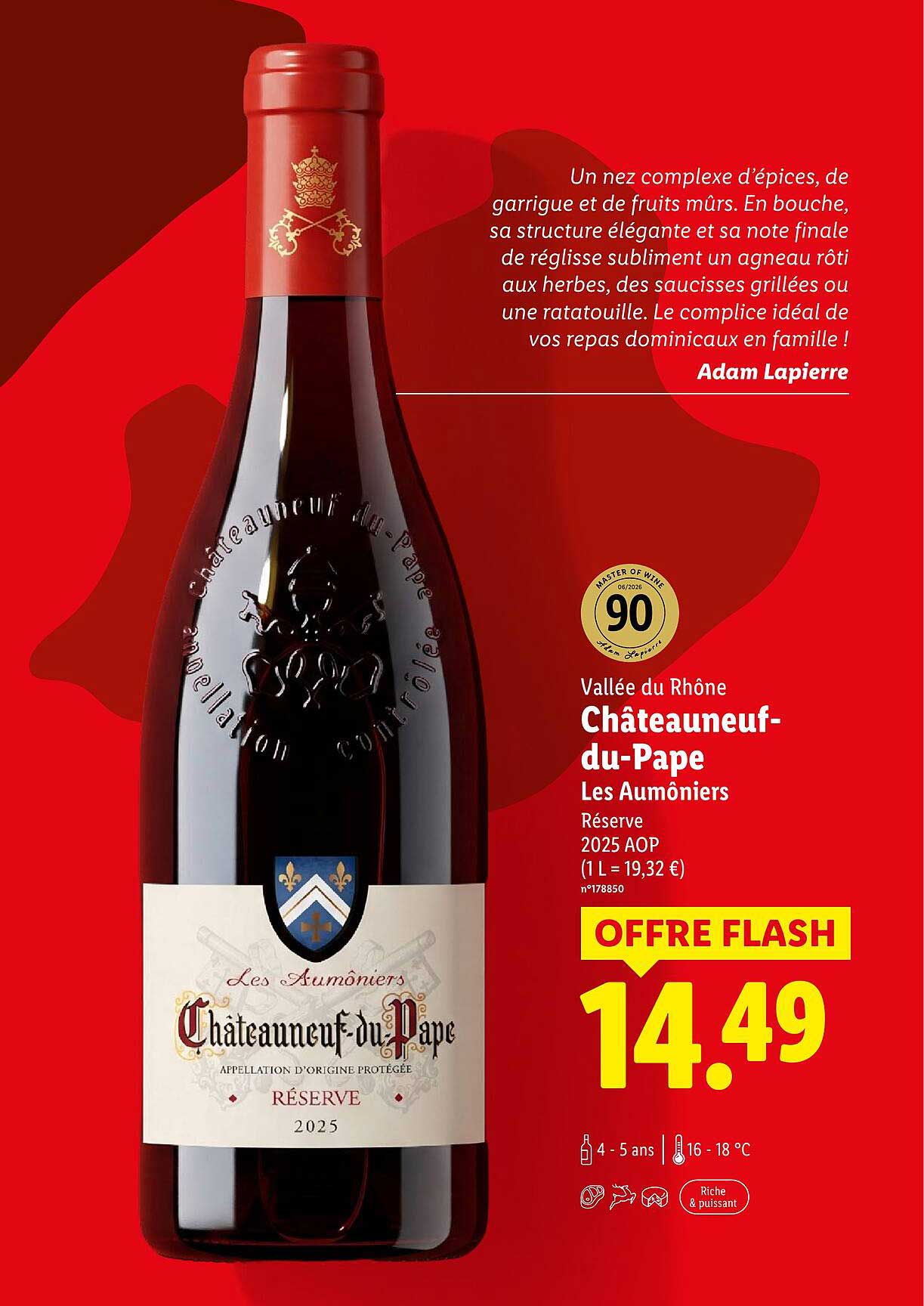 Vallée du Rhône Châteauneuf-du-Pape Les Aumôniers Réserve 2025 AOP