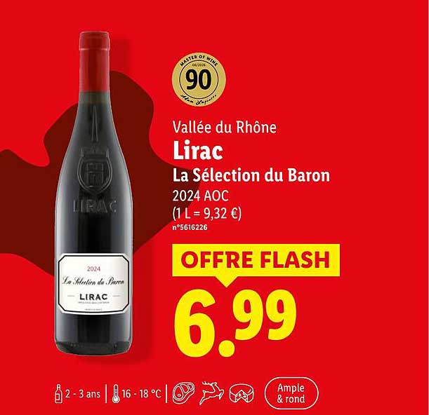 Vallée du Rhône Lirac La Sélection du Baron 2024 AOC