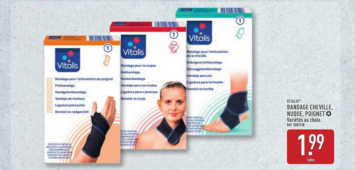 VITALIS® BANDAGE CHEVILLE, NUQUE, POIGNET - Variétés au choix.