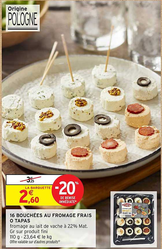 16 BOUCHÉES AU FROMAGE FRAIS O TAPAS