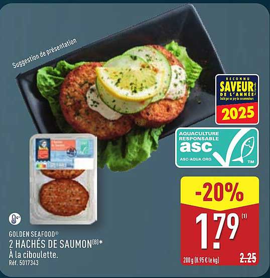 2 HACHÉS DE SAUMON À la ciboulette