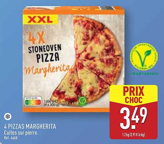 4 PIZZAS MARGHERITA