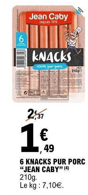 6 KNACKS PUR PORC “JEAN CABY”