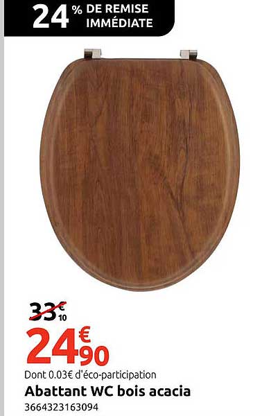 Abattant WC bois acacia