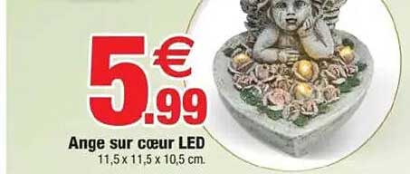 Ange sur cœur LED