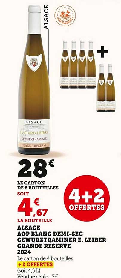 AOP blanc demi-sec Gewurztraminer E. Leiber Grande Réserve 2024