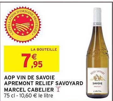 AOP VIN DE SAVOIE APREMONT RELIEF SAVOYARD MARCEL CABELIER