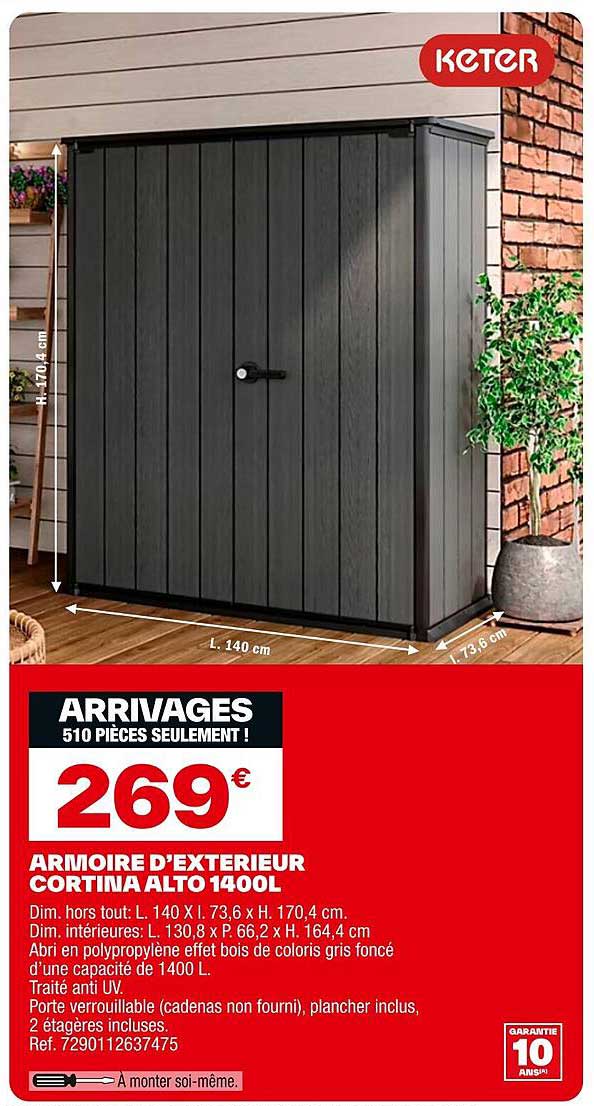 ARMOIRE D’EXTÉRIEUR CORTINA ALTO 1400L
