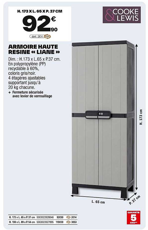 ARMoire haute resine « Liane »