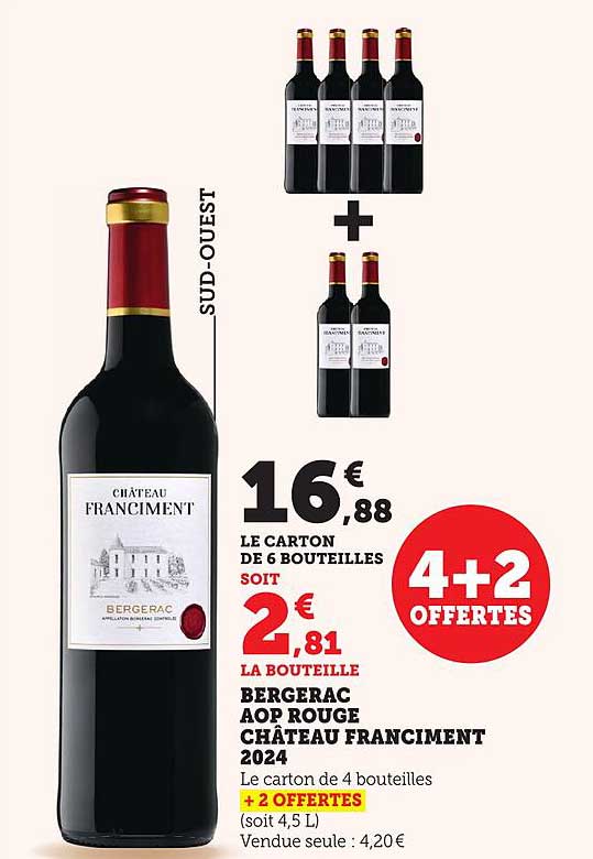BERGERAC AOP ROUGE CHÂTEAU FRANCIMENT 2024