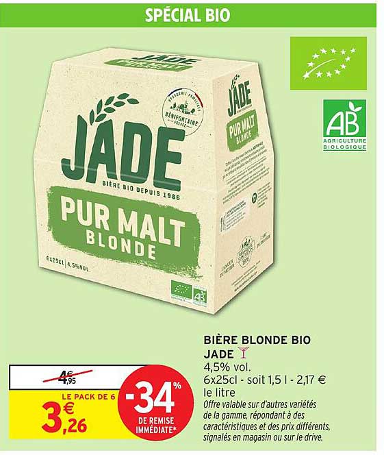 Bière Blonde Bio Jade