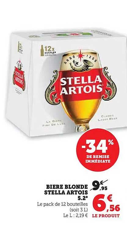 BIERE BLONDE STELLA ARTOIS 5.2°