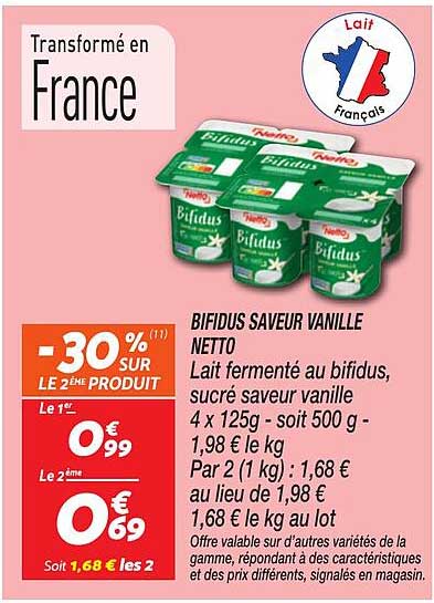 BIFIDUS SAVEUR VANILLE NETTO