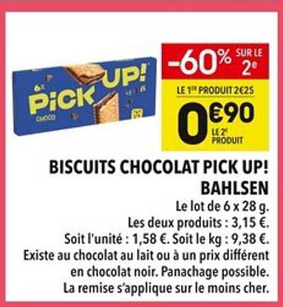 BISCUITS CHOCOLAT PICK UP! BAHLSEN
