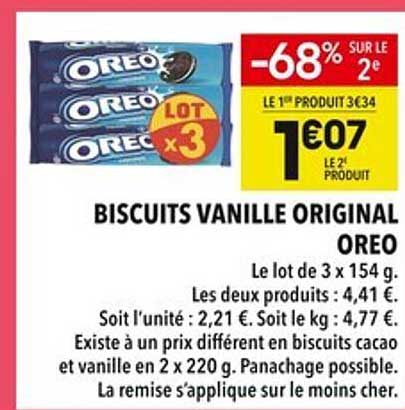 BISCUITS VANILLE ORIGINAL OREO