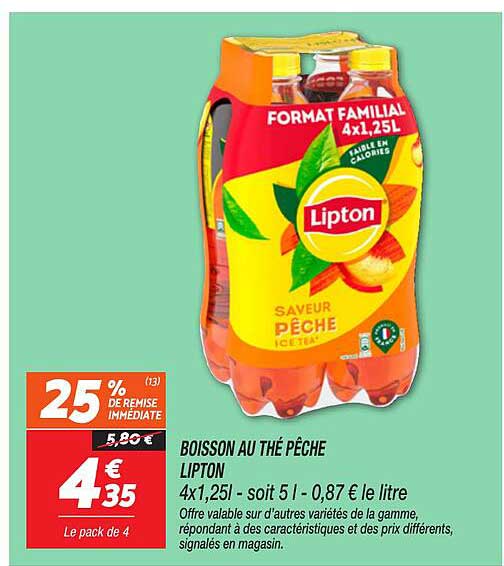 BOISSON AU THÉ PÊCHE LIPTON