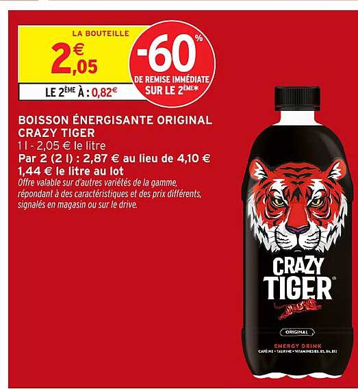 BOISSON ÉNERGISANTE ORIGINAL CRAZY TIGER