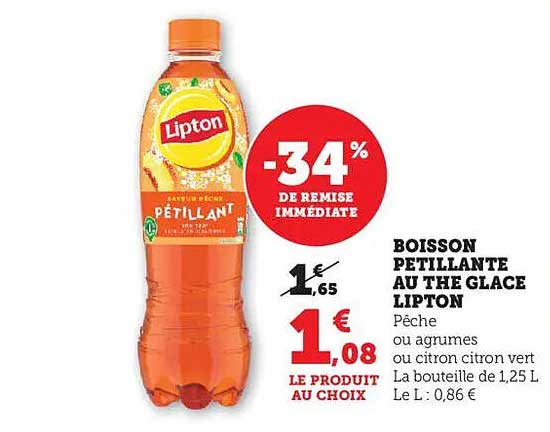 BOISSON PÉTILLANTE AU THÉ GLACÉ LIPTON