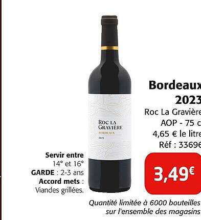 Bordeaux 2023 Roc La Gravière AOP - 75 cl