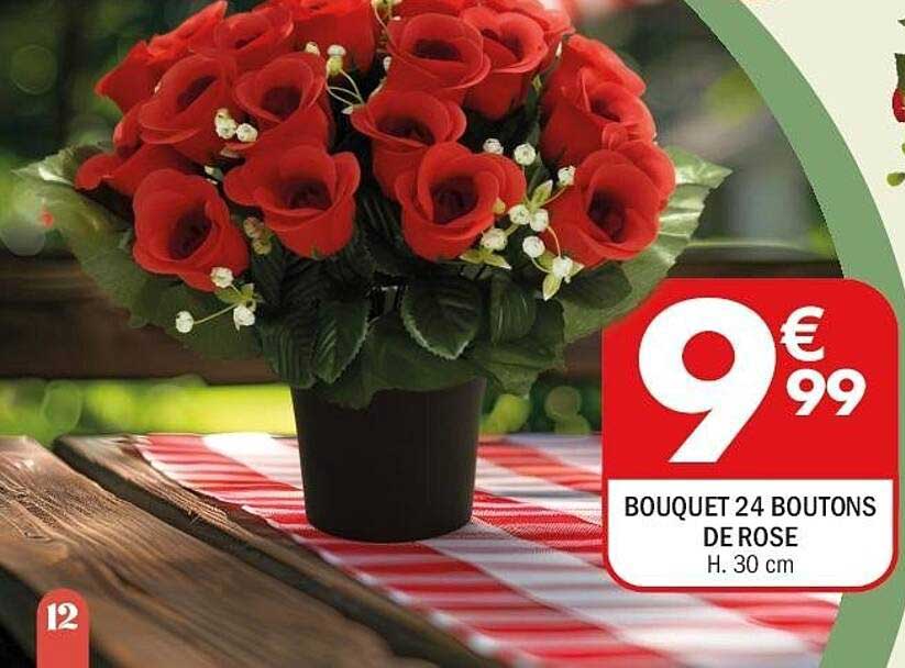 BOUQUET 24 BOUTONS DE ROSE